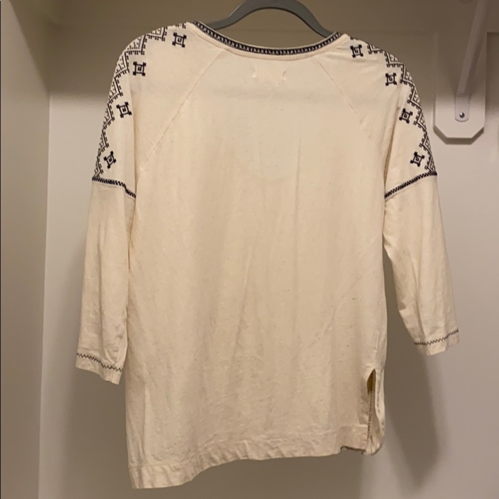 Madewell 3/4 Sleeve Embroidered shirt - Picture 2 of 4
